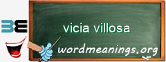 WordMeaning blackboard for vicia villosa